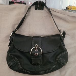 Coach Soho F10192 Brown Leather Hobo Shoulder Bag with leather hangtag